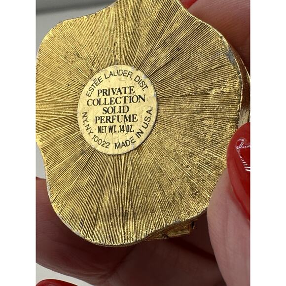 Vintage Estee Lauder Private Collection Solid Perfume Compact Art Nouveau Lady - Picture 5 of 9